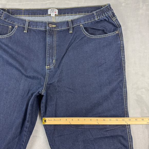 Liberty Blues Dark Wash Denim Jeans Elastic Waist Tall Size 46 x 40 - Picture 7 of 16